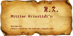 Mittler Krisztián névjegykártya